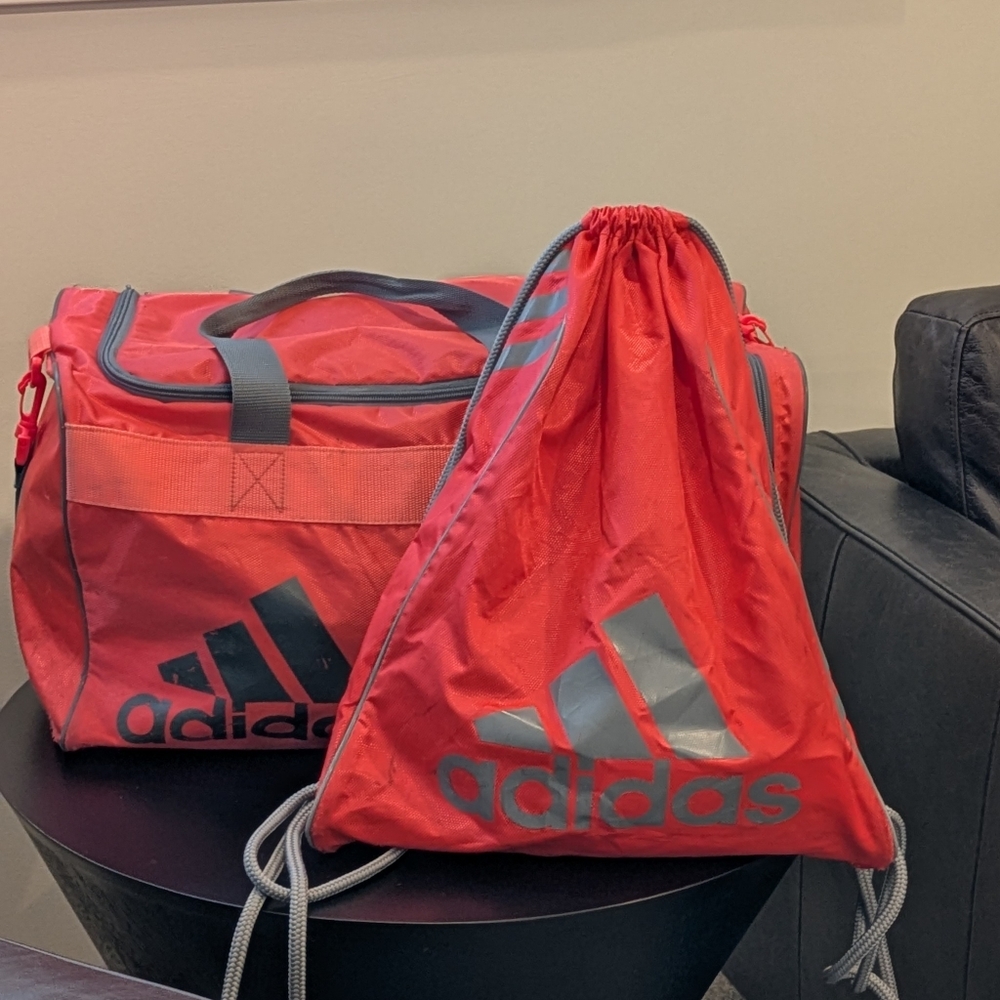 Adidas Coral and Gray Women's Bag Set